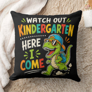 Watch Out Kindergarten Here I Come Dino Throw Pillow
