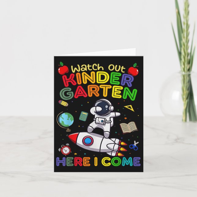 Watch Out Kindergarten Here I Come Funny Kids Back Card (Front)