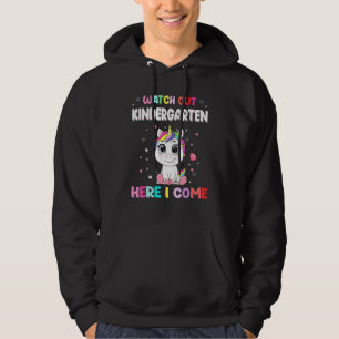 Watch Out Kindergarten Here I Come Unicorn Back To Hoodie