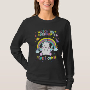 Watch Out Kindergarten Here I Come Unicorn T-Shirt