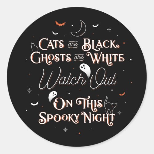 Watch Out On This Spooky Night Halloween Stickers