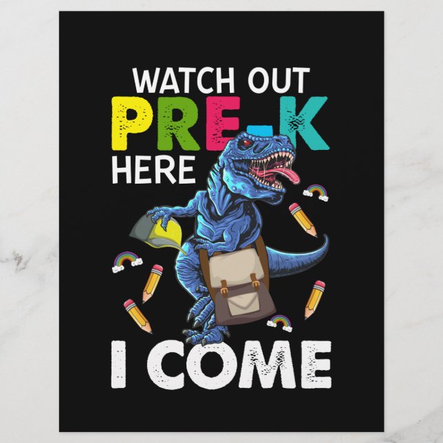 Watch Out Pre-k Here I Come Letterhead (Front)