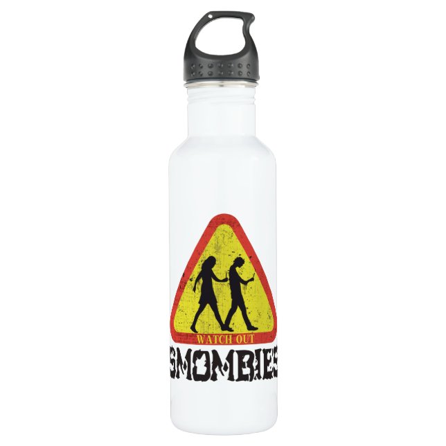 Watch out Smombies Stainless Steel Water Bottle (Front)