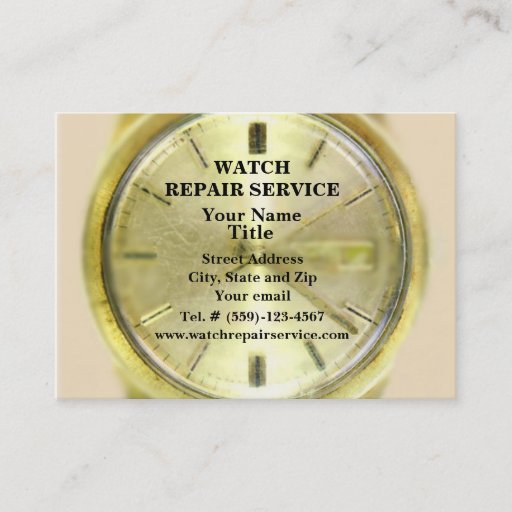 Customizable Watch Repair Business Card