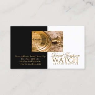 Watch Repair Service Watchmaker Black & White Card