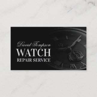 Watch Repair Service Watchmaker Solid Black Business Card