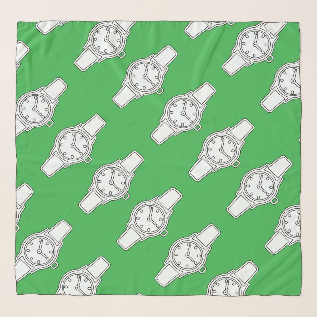 Watch Repeat Fashion Accessory Brt Green   Scarf (Front)