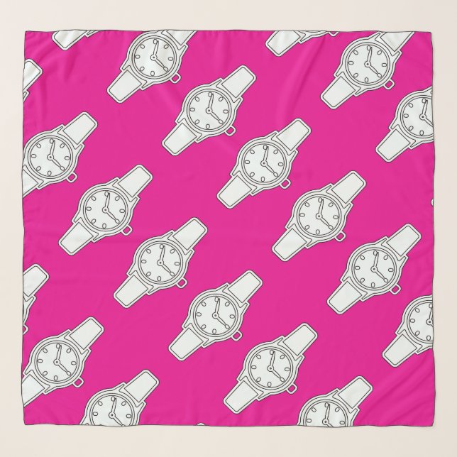 Watch Repeat Fashion Accessory Hot Pink   Scarf (Front)