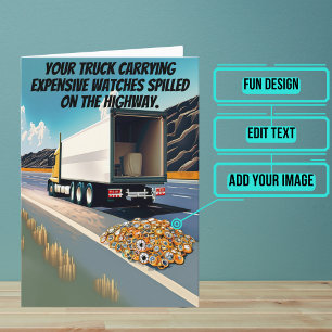 Watch Spill Truck Driver Funny Birthday Card