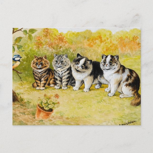 Watch the Birdy by Louis Wain Postcard (Front)