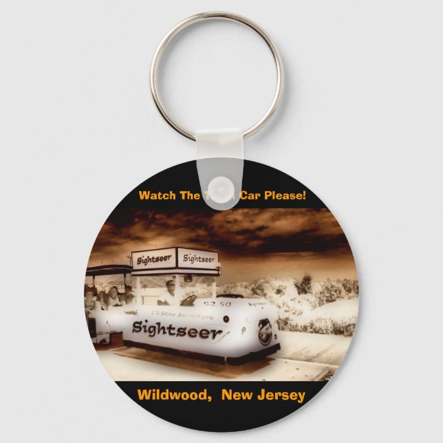 Watch The Tram Car Please Keychain (Front)