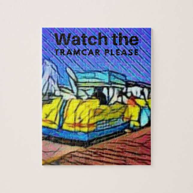 Watch the TRAM car please Wildwood boardwalk  Jigsaw Puzzle (Vertical)