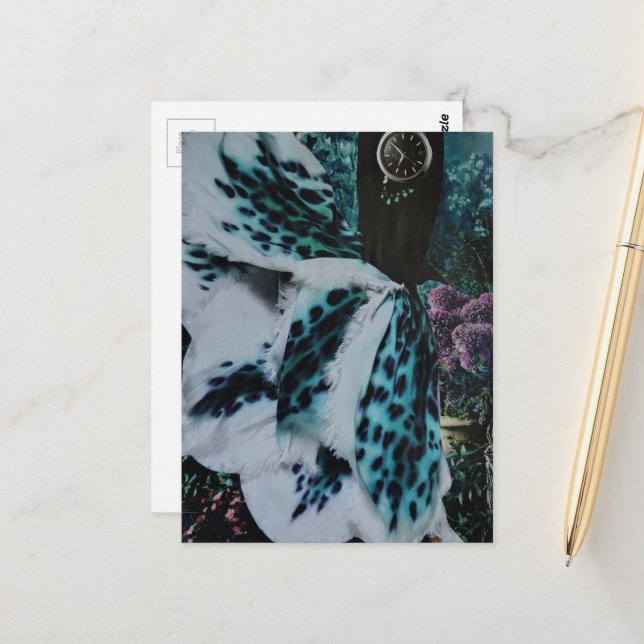  Watch the Woman Dancing A Surreal Collage Postcard (Front/Back In Situ)