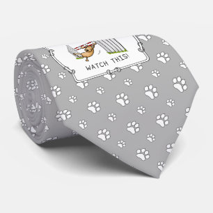 Watch This! Dog - agility funny swinging dog Neck Tie