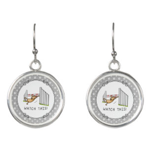 Watch This! Dog - funny dog agility Earrings