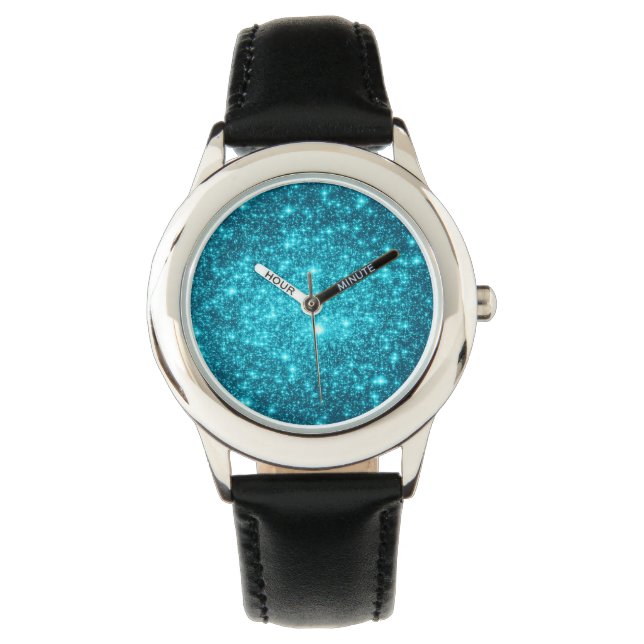 Watch: Turquoise Blue Stars Watch (Front)