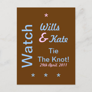 Watch Wills And Kate Tie The Knot Postcard