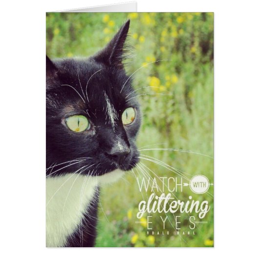 Watch with Glittering Eyes Cat Cards (Front)