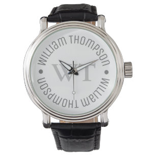 Watch with Gray Name (circle monogram)