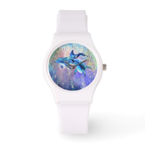 Watch with Happy Dolphin Couple