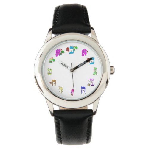 watch with Hebrew alef bet