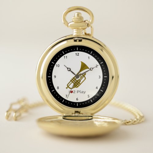 Watch with illustration of a trumpet