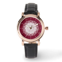 watch with mandala ornament, cardinal color tone