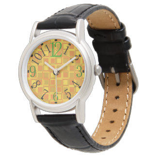 Watch with orange squares of the 70s