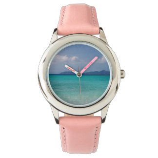 Watch with Pink Band and Caribbean Scene