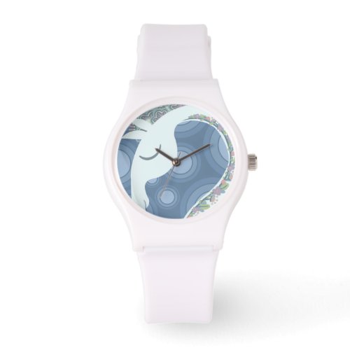 Watch with white horse ornament in pop art 