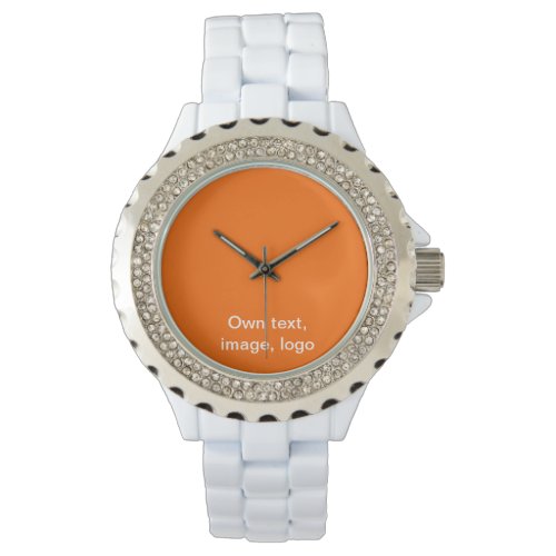 Watch Women White Rhinestone uni Orange