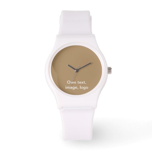 Watch Women White Silicon uni Gold tone