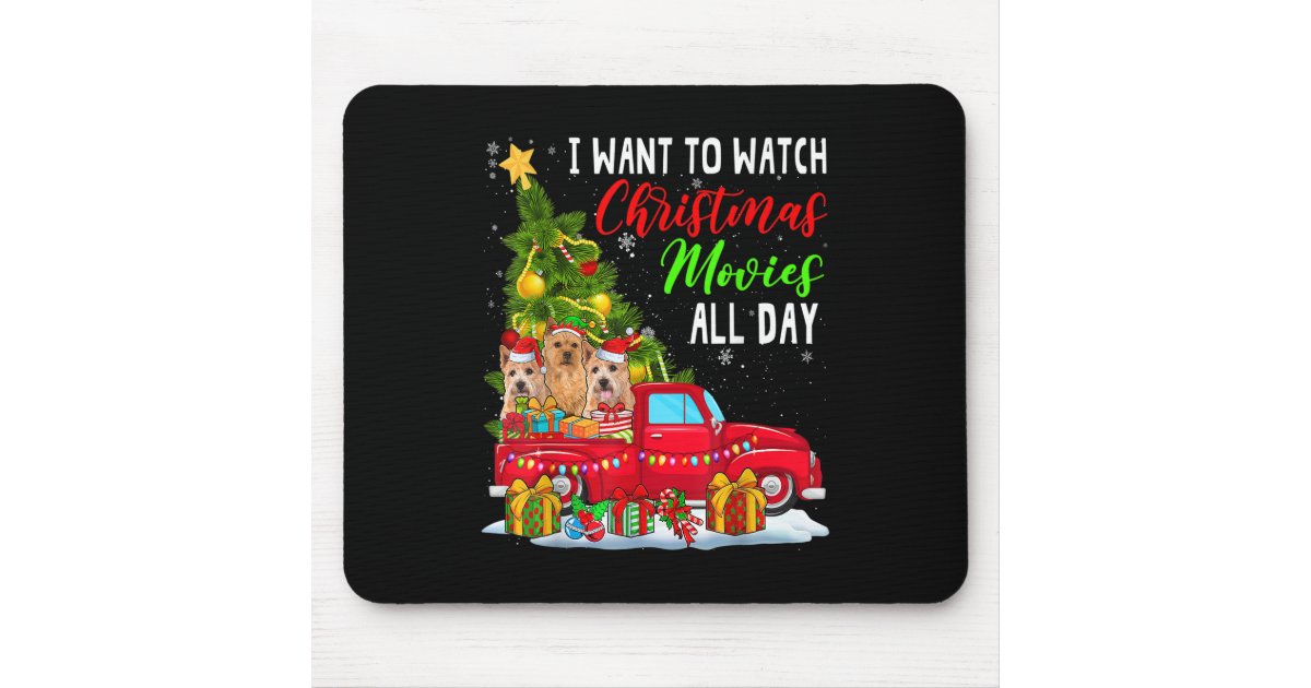 Watch Xmas Movies All Day Three Santa Elf Norwich Mouse Pad | Zazzle Watch Xmas Movies All Day Three Santa Elf Norwich Mouse Pad | Zazzle