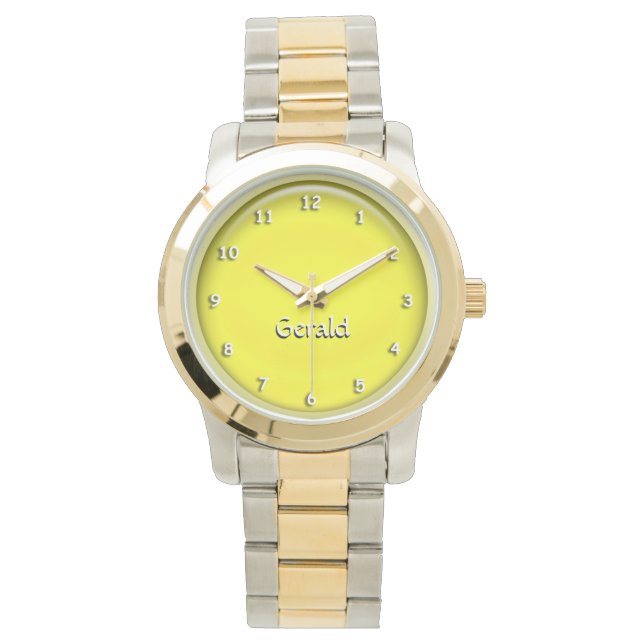 Watch - Yellow 3D orb with Name (Front)