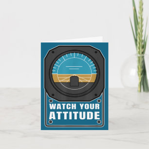 Watch your attitude pilot aviation birthday gift  card