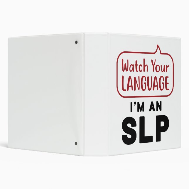 Watch Your Language I'm An SLP 3 Ring Binder (Background)
