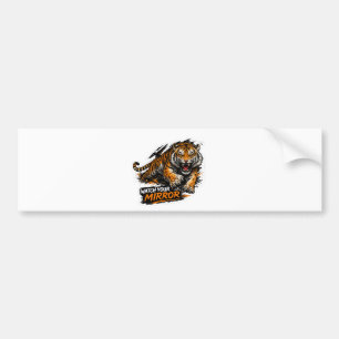 Watch Your Mirror Tiger Car Bumper Sticker