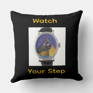 Watch Your Step Fun  Throw Pillow