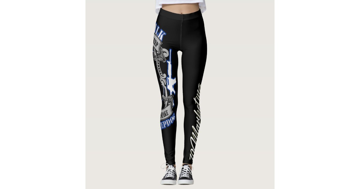 Watchdog Thin Blue Line Workout Leggings Police Zazzle Com