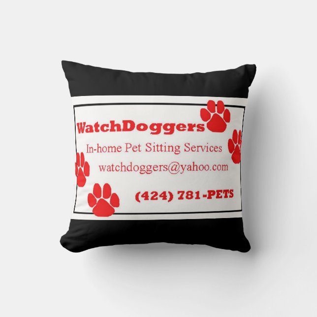 WatchDoggers Throw Pillow (Front)