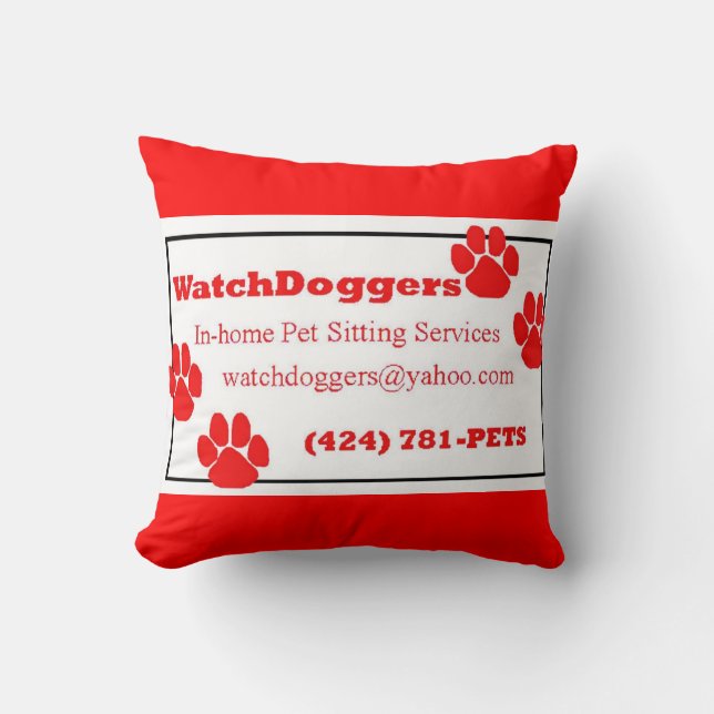 WatchDoggers Throw Pillow (Front)