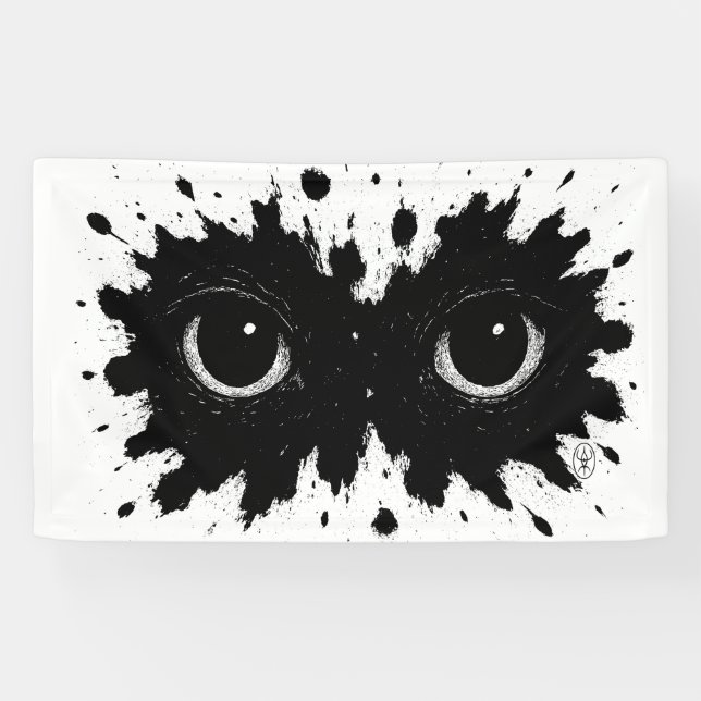 Watcher in the Ink: Eye‑Blot Sigil Banner (Horizontal)