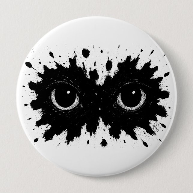 Watcher in the Ink: Eye‑Blot Sigil Button (Front)
