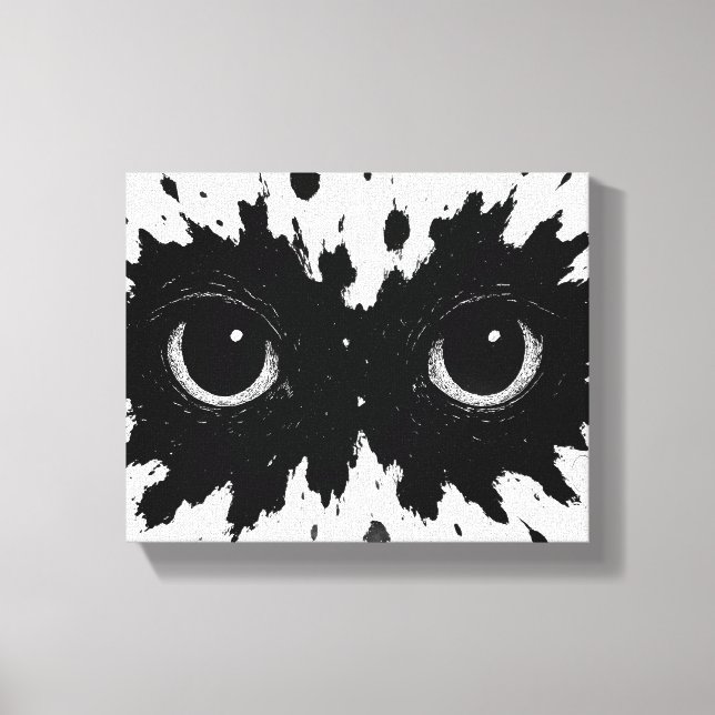 Watcher in the Ink: Eye‑Blot Sigil Canvas Print (Front)
