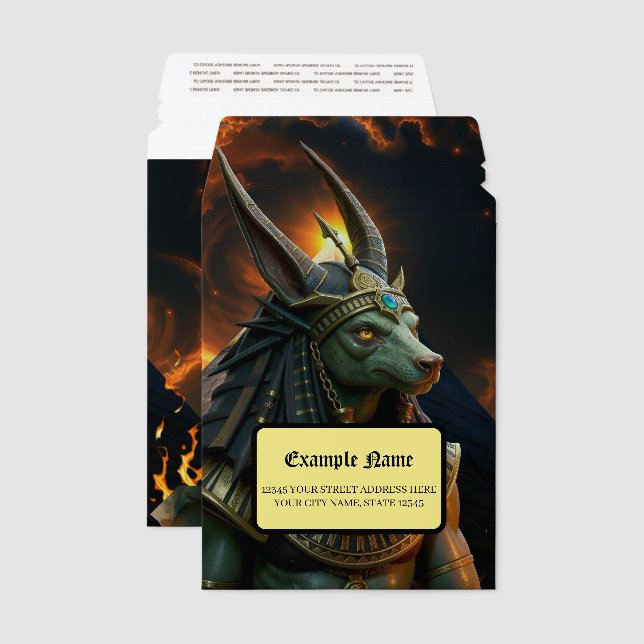 Watcher of the Afterlife – Anubis.   Envelope Mailers (Front & Back)