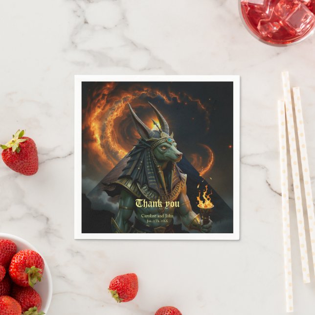 Watcher of the Afterlife – Anubis.   Napkins (Insitu)