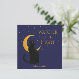 Watcher of the Night – Halloween Black Cat Card