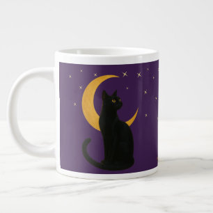 Watcher of the Night – Halloween Black Cat Giant Coffee Mug