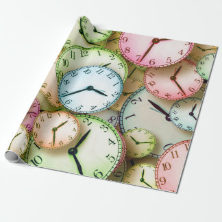Watches Clocks Office Work School Club Shop Wrapping Paper
