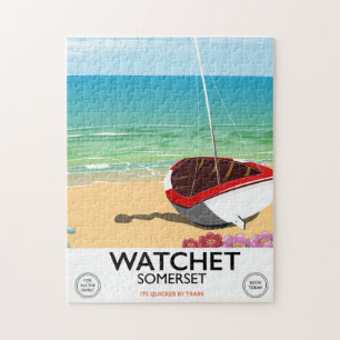 Watchet Somerset vintage train poster Jigsaw Puzzle